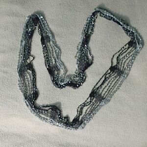 Elegant Silver and Black Beaded Necklace